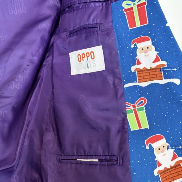 OppoSuits Mens EU 50 US 40 UK 40 Christmas Ugly Sweater Suit Jacket Pants Santa - Picture 10 of 16